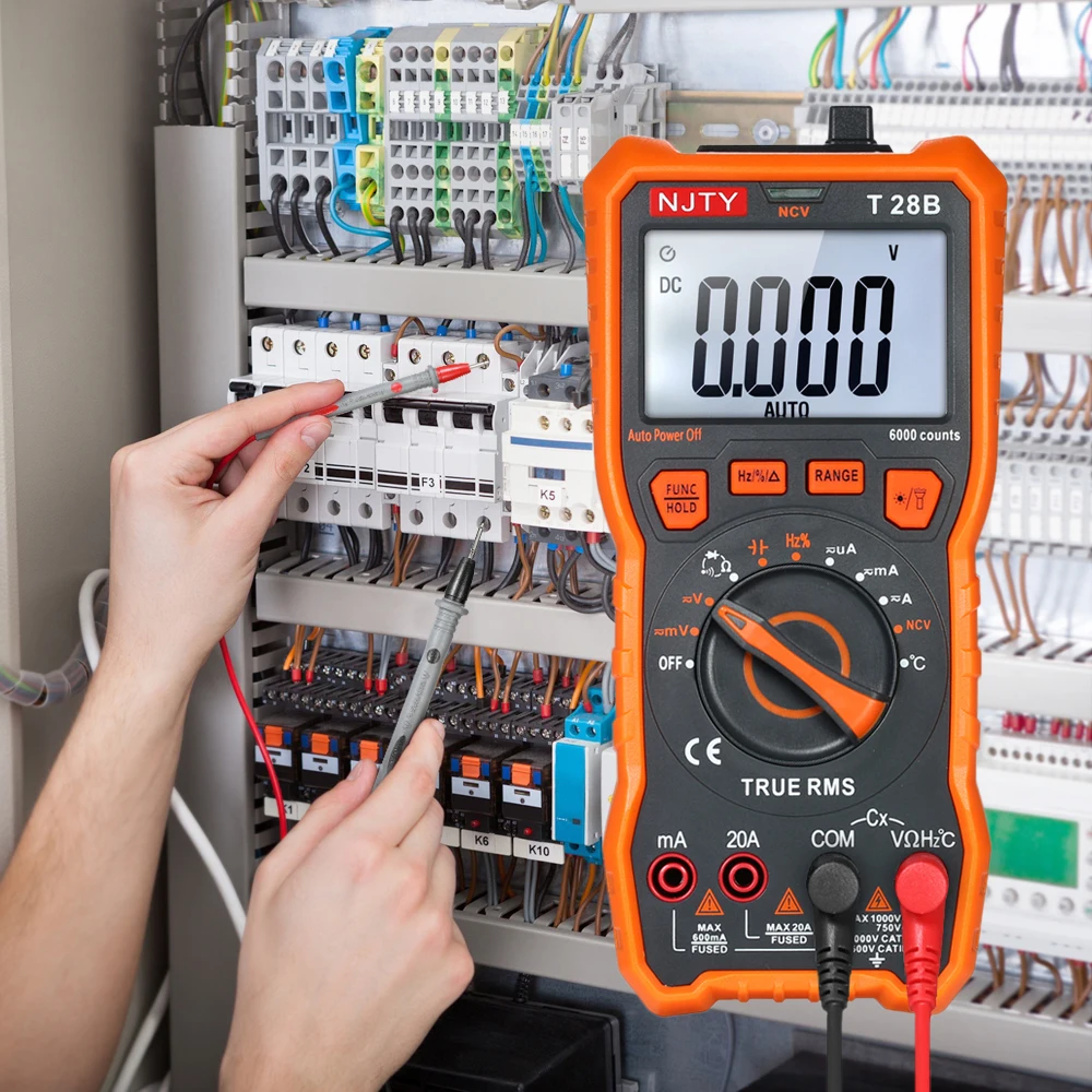 

Digital Multimeter 6000 Counts Multi Meter Voltmeter DMM Measuring AC/DC Voltage Current Resistance Tester with Backlight LCD