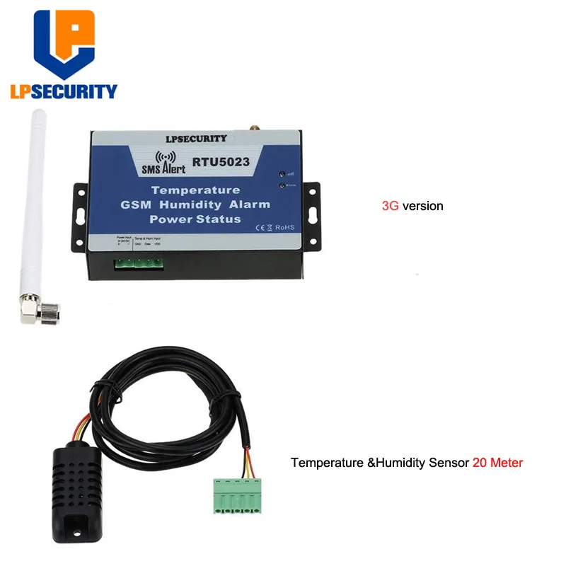 LPSECURITY GSM SMS Alarm Temperature Humidity sensor / Monitoring Power Status Support Android APP Control 850/900/1800/1900MHz