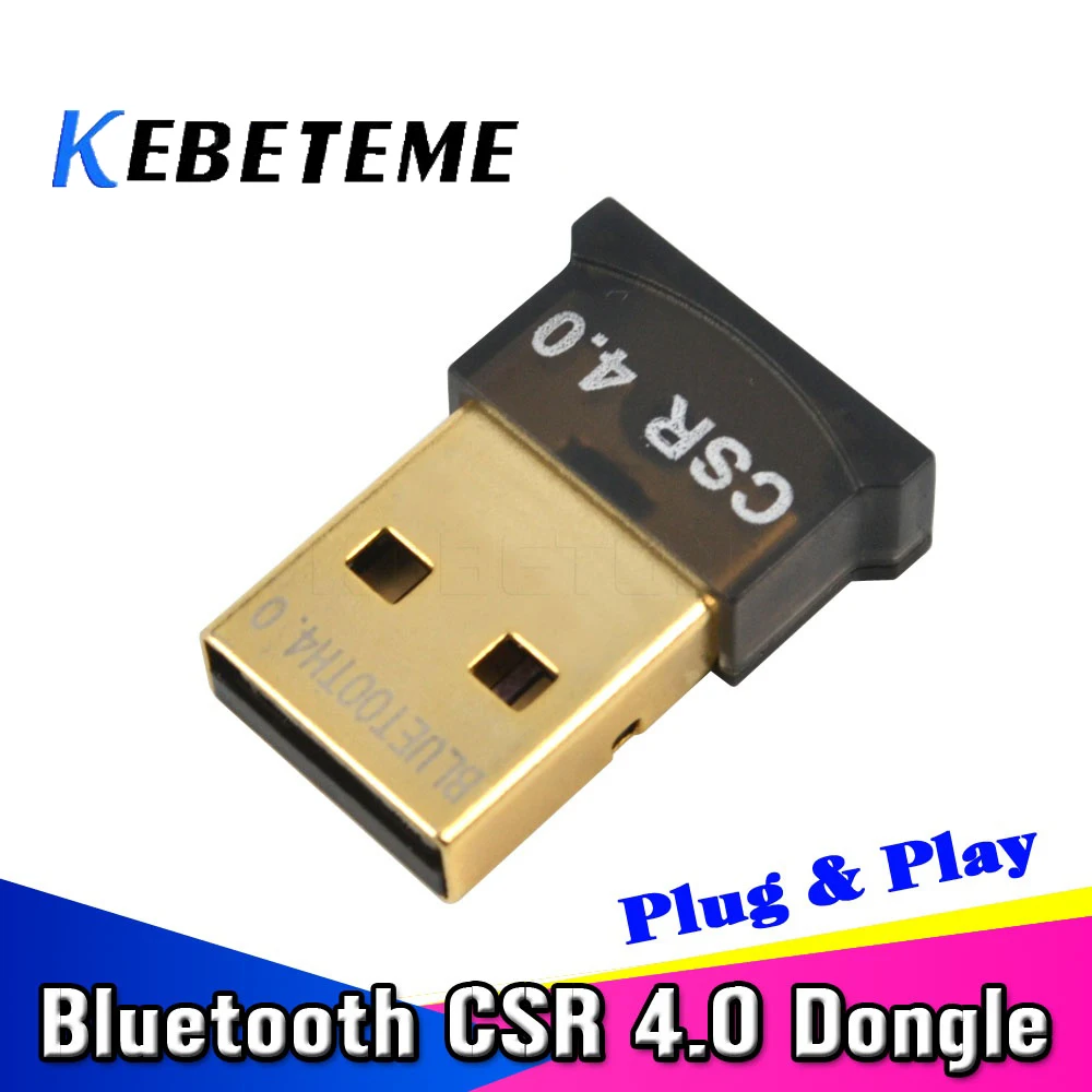 

KEBETEME Mini USB 2.0 Bluetooth Version 4.0 Adapter Wireless Dongle EDR Adaptor 3Mbps for Laptop Notebook Tablet Computer