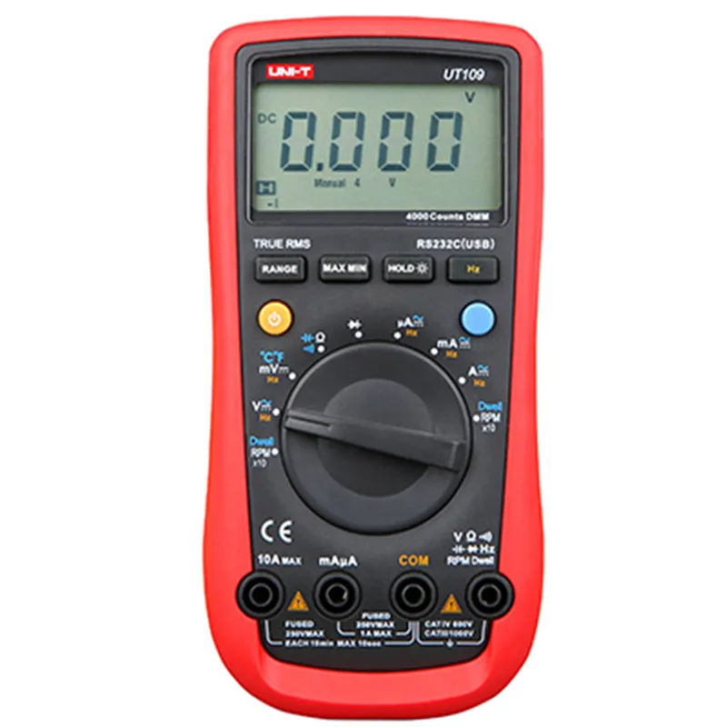 

Multimeter UNI-T UT109 Digital Multimeter Auto Range Volt Amp Ohm Capacitance Temp Frequency Multimeters Pocket Multimeters Mini