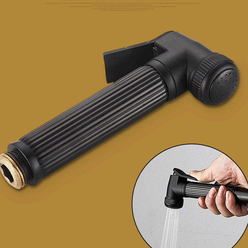quyanre wanfan matte black shower faucets set rainfall shower head handshower 4-way mixer tap with bidet spray bath shower faucet4