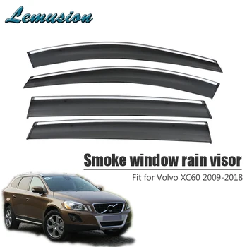 

High Quality 4pcs Smoke Window Rain Visor For Volvo XC60 2009 2010 2011 2012 2013 2014 2015 2016 2017 2018 ABS Car Accessories