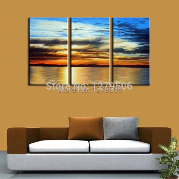 

Hand Painted Abstract Oil Paintings On Canvas The Evening Glow Scenery Hang Picture For Living Room Wall Decor Paintings