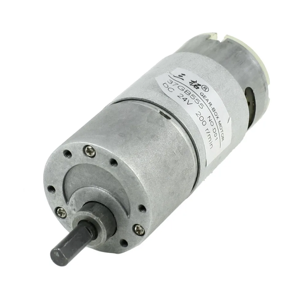 

Uxcell High Quality DC 24V 3A 200RPM Speed Reducing 36mm Geared Box Motor 6mm Shaft with 2 Terminals for Grill, Oven, Lighting