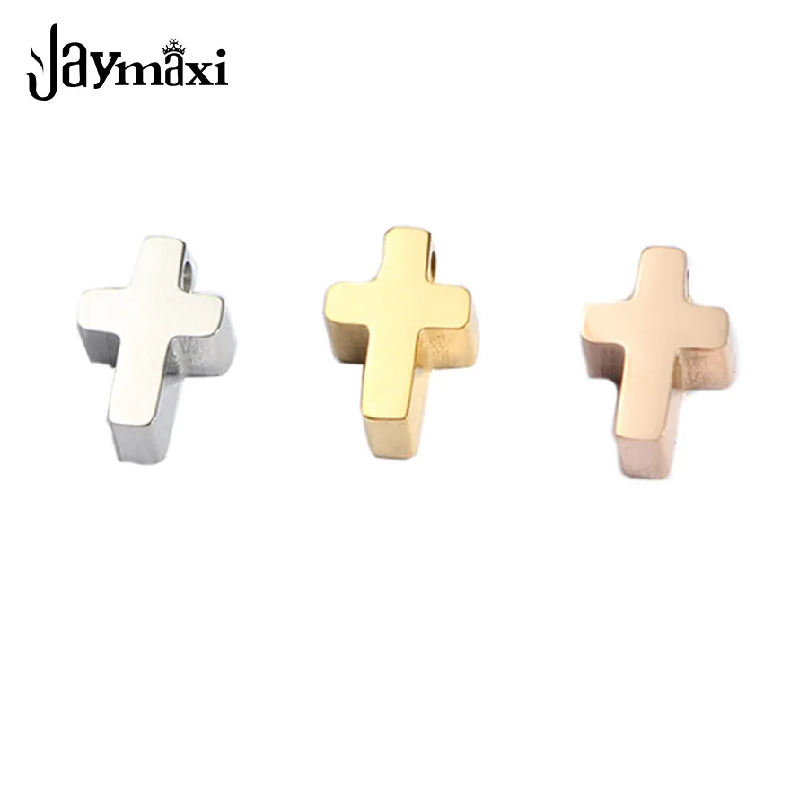 

Jaymaxi Stainless Steel Beads 1.8mm Small Hole Cross Charm Jewelry Findings Pendant for Bracelet Necklace 5mm*8mm 5piece/lot