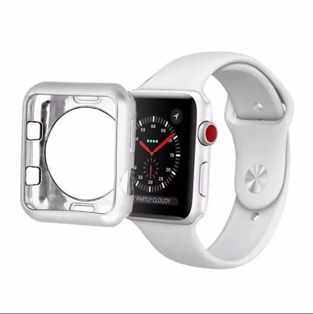 Серия 1 и 2 и 3 мягкий силиконовый бампер для Apple Watch Case 38 мм 42 мм модный защитный чехол из ТПУ для iWatch идеальный бампер