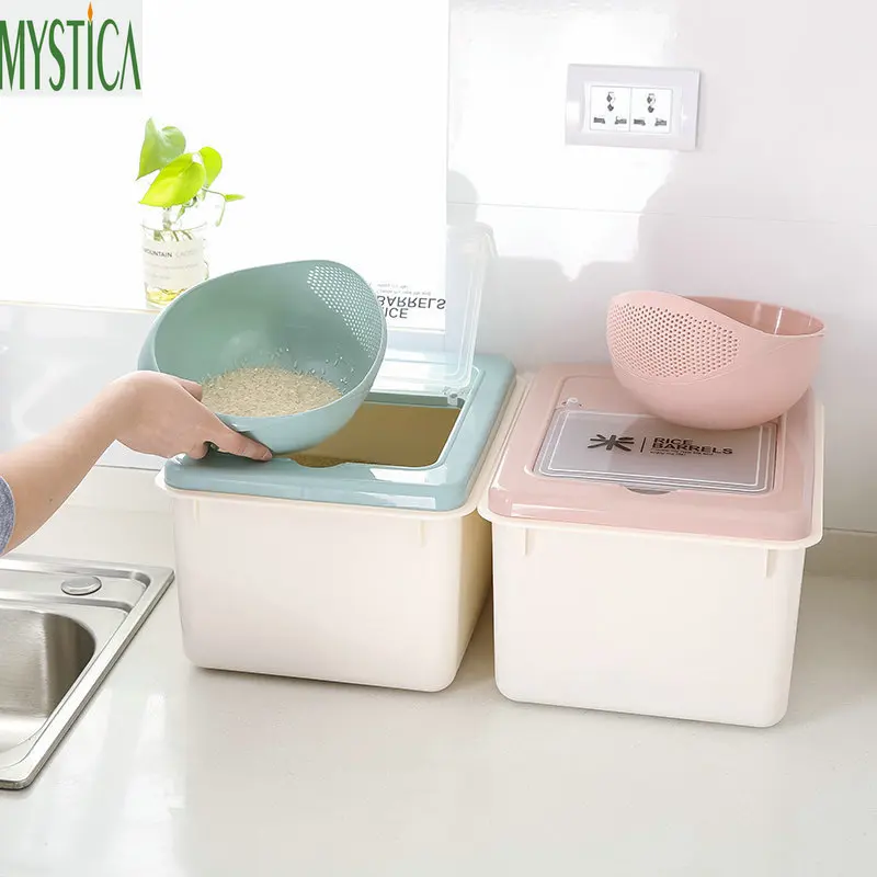 

NEW Multifunction Kitchen Rice Storage Box Plastic Home Grain Food Organizer Case Flour Cereal Candy Snacks Seal Container Boxes