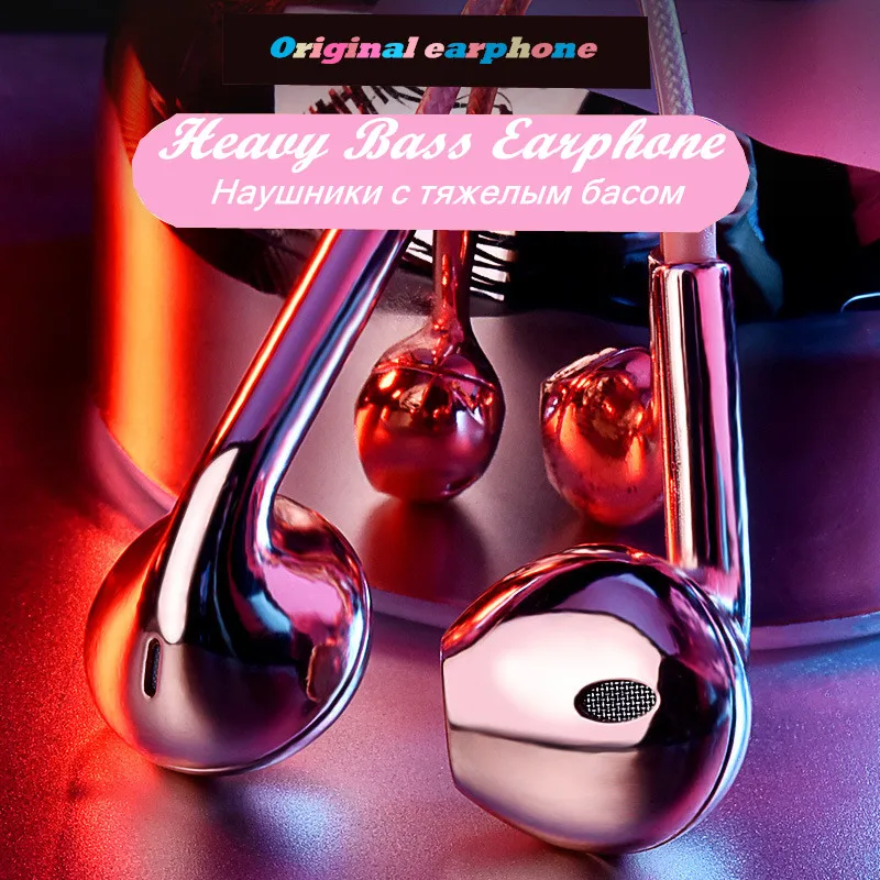 

High Quality Metal Earphone In-Ear 3.5mm Wired Earphone For IOS Android With Mic Volume Control Noise-reducing Sports Headset