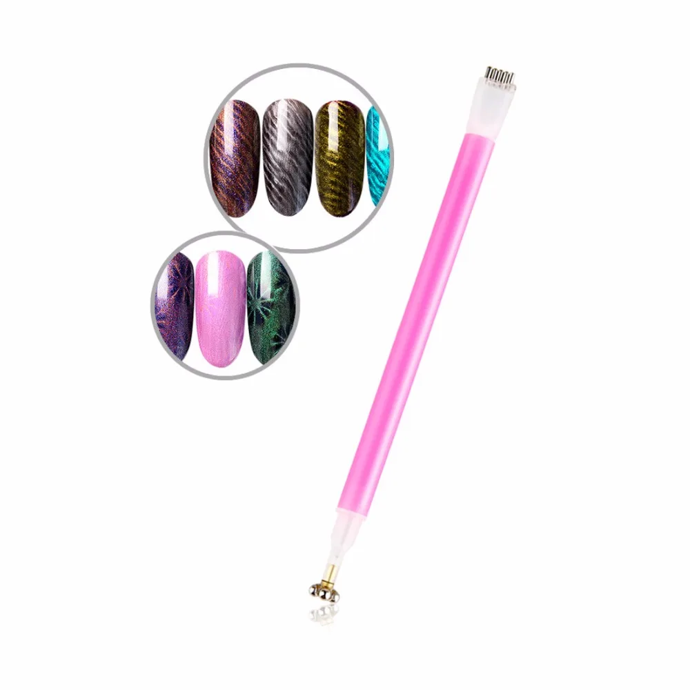 

Dual-ended Cat Eye Magnetic Stick Nail Art Magnet Pen with Flower Strip Pattern 3D Effect Nail Art UV Gel Manicure Magical Tool