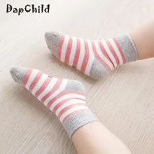 5 пар детских носков, Детские хлопковые носки для мальчиков и девочек, Зимние Теплые повседневные детские носки в полоску, детские носки, Одежда для новорожденных