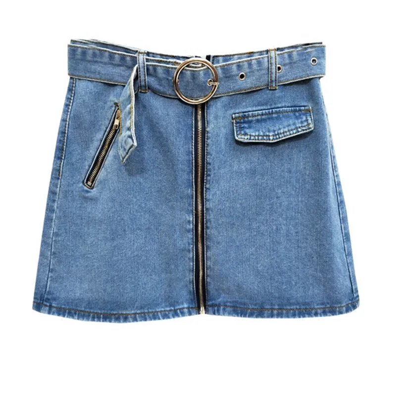 line Faldas Falda Azul Vaquero Cremallera Nuevo Sólido 2018 Rodilla Mini La Femenina Imperio Lentejuelas Casual De Caliente Color Mujer A Sobre RqIrZRw