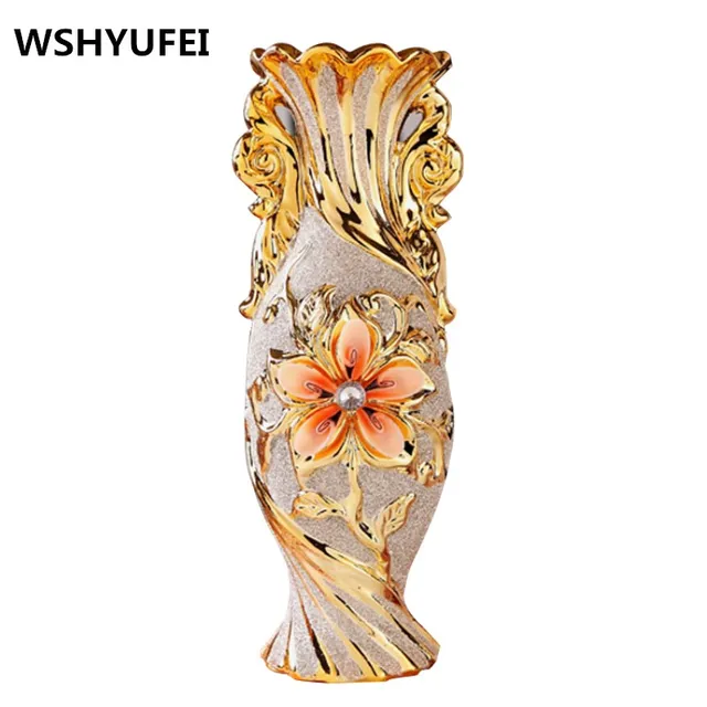 European Style Retro Resin Vase Home Furnishing Decoration Living Room Dining Table Vases Flower European Style Retro Resin Vase Home Furnishing Decoration Living Room Dining Table Vases Flower