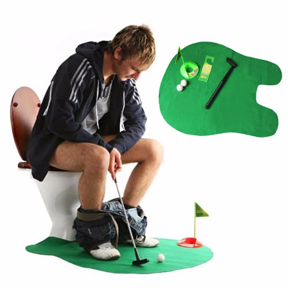 

WC Golf 1Set Potty Putter Toilet Golf Game Mini Golf Set Toilet Golf Putting Practical Jokes Toys WC-01
