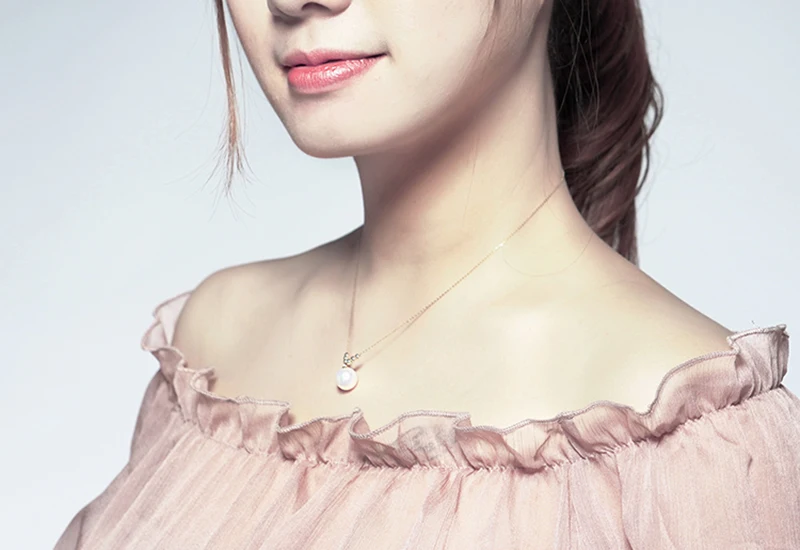 Sinya 18k gold choker necklace with 7.5-10mm natural Round pearls and 3mm gold beads Au750 gold chain length 45cm for women (1)