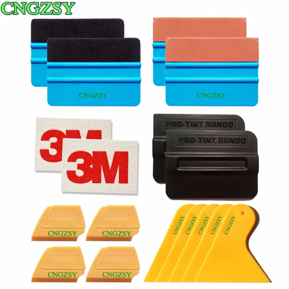 

CNGZSY Car Window Wrapping Tint Vinyl Installing Tool 3M Wool Scraper Pointed Suede Felt Squeegee Glass Film Sticker Cleaner K24