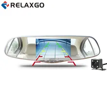 Relaxgo 5 “Зеркало заднего вида автомобиля Камера Full HD 1080 P WDR видео Регистраторы Видеорегистраторы для автомобилей Двойной Камера парковка регистраторы автомобиля черный ящик