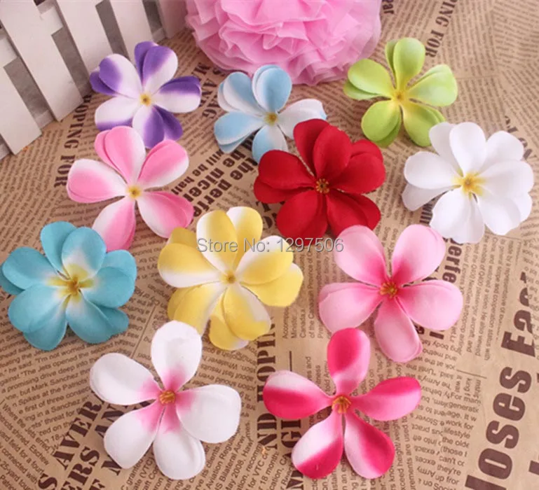 6.5CM Artificial Silk Fabric plumeria frangipani flower head,hawaiian