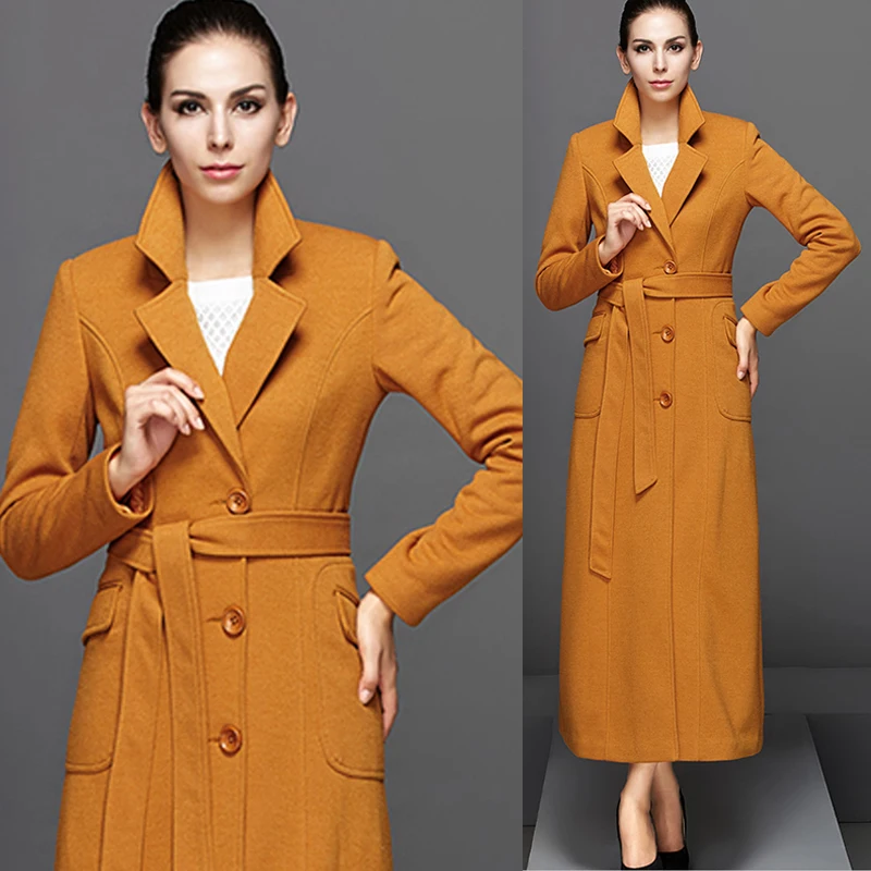 Compare Prices On Yellow Trench Coat- Online Shopping/Buy Low Autumn Spring Fashion Womens Elegant Turn-down Collar Orange Yellow Long Trench Coat , Female - Compare Prices On Yellow Trench Coat- Online Shopping/Buy Low