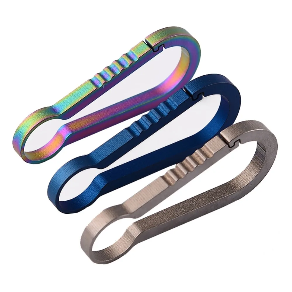 

EDC Tool Titanium alloy keychain backpack buckle mini hang buckle Titanium alloy quick-hanging key ring elastic