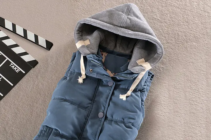 Новые женские теплые хлопковые пальто больших размеров с капюшоном зима осень Женские однотонные жилеты без рукавов куртка M/6XL J2981
