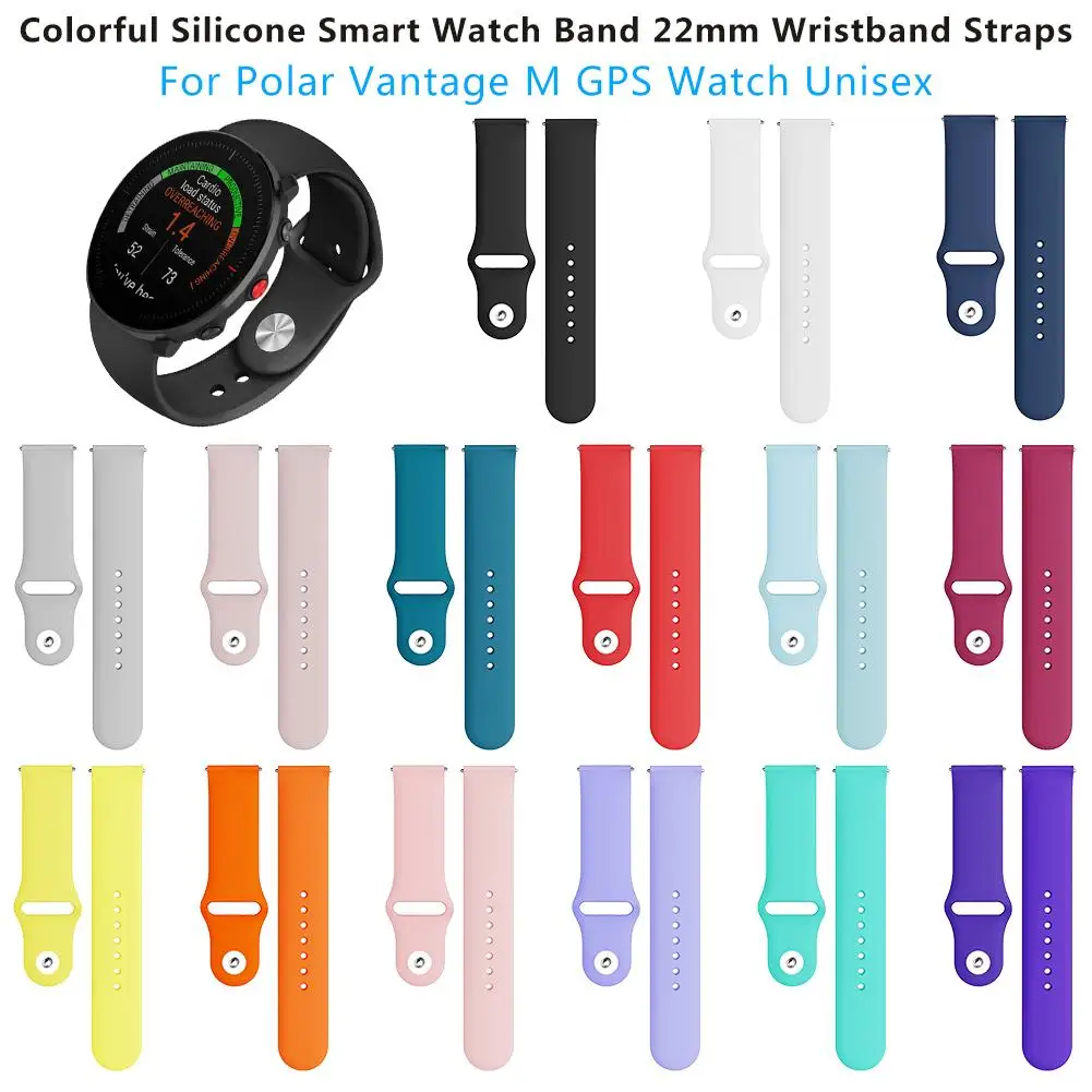 

22mm Replacement Band Silicone Watch Band Wristband Bracelet Strap For POLAR Vantage M Smart Watch Band Belt Bracelet Strap
