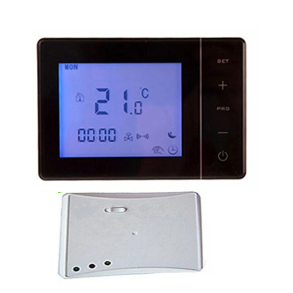 

HY01RF RF Wireless Room Thermostat Wall Gas Boiler Heating Remote Controller Frost Protection NTC Sensor with LCE blue backlight