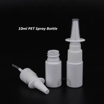 

100pcs/Lot 10ml Plastic Bottle with white Color 1/3OZ Nasal Bottles Mist Spray PET Packaging 10g Nose Pharmaceutical Atomizer