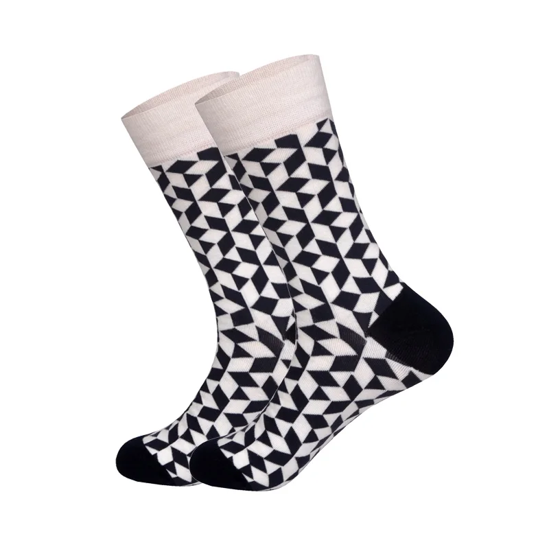 Внизу Креативный дизайн носки 21 цвет лист мороженое кролик оригинальность узор тренд уличная одежда хлопок счастливые носки - Цвет: lattice A