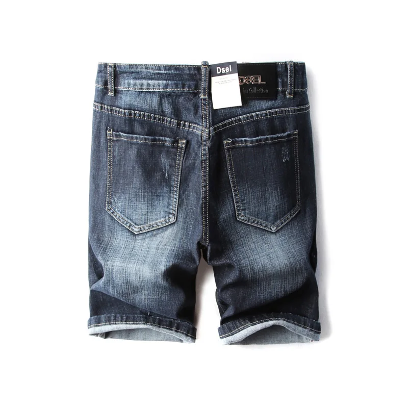 Летние модные мужские шорты высокого качества стрейч джинсовые шорты хлопок классические короткие рваные джинсы мужские большие размеры 29-38