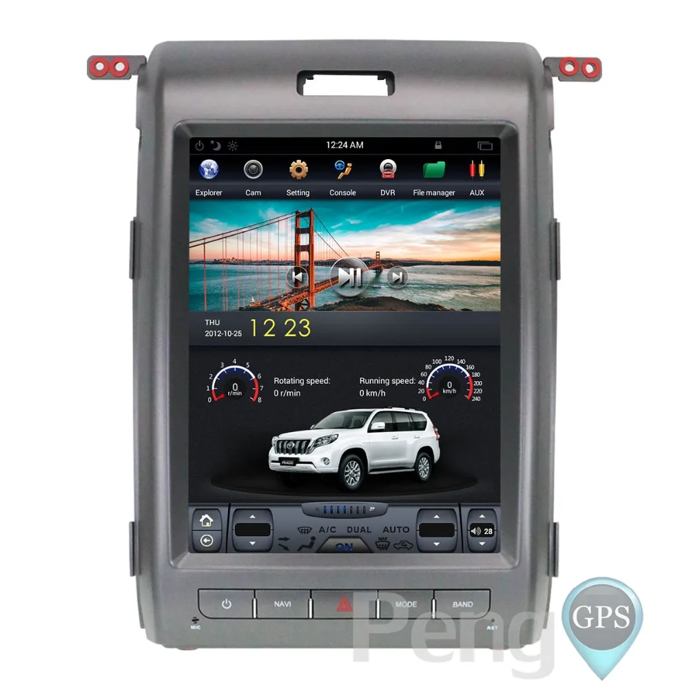 Perfect 2G+64G Android Car GPS Navigation DVD Player Unit for Ford F150 2009-2014 Supports Manual AC Tesla Vertical IPS Screen Headunit 4