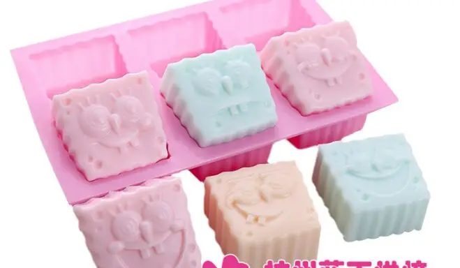 Силиконовая форма для торта 6 отверстий губка выражения лица детский Боб|silicone