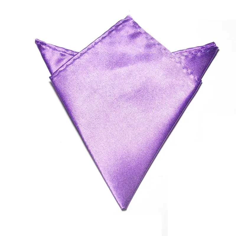 Сплошной цвет Карманный квадратный копия шелковое полотенце желтый золотой платок - Цвет: Фиолетовый