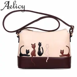 Aelicy 2019 Летние кожаные Бумажник-котенок Tote Shopping Tote роскошные сумки для женщин дизайнер через плечо карман