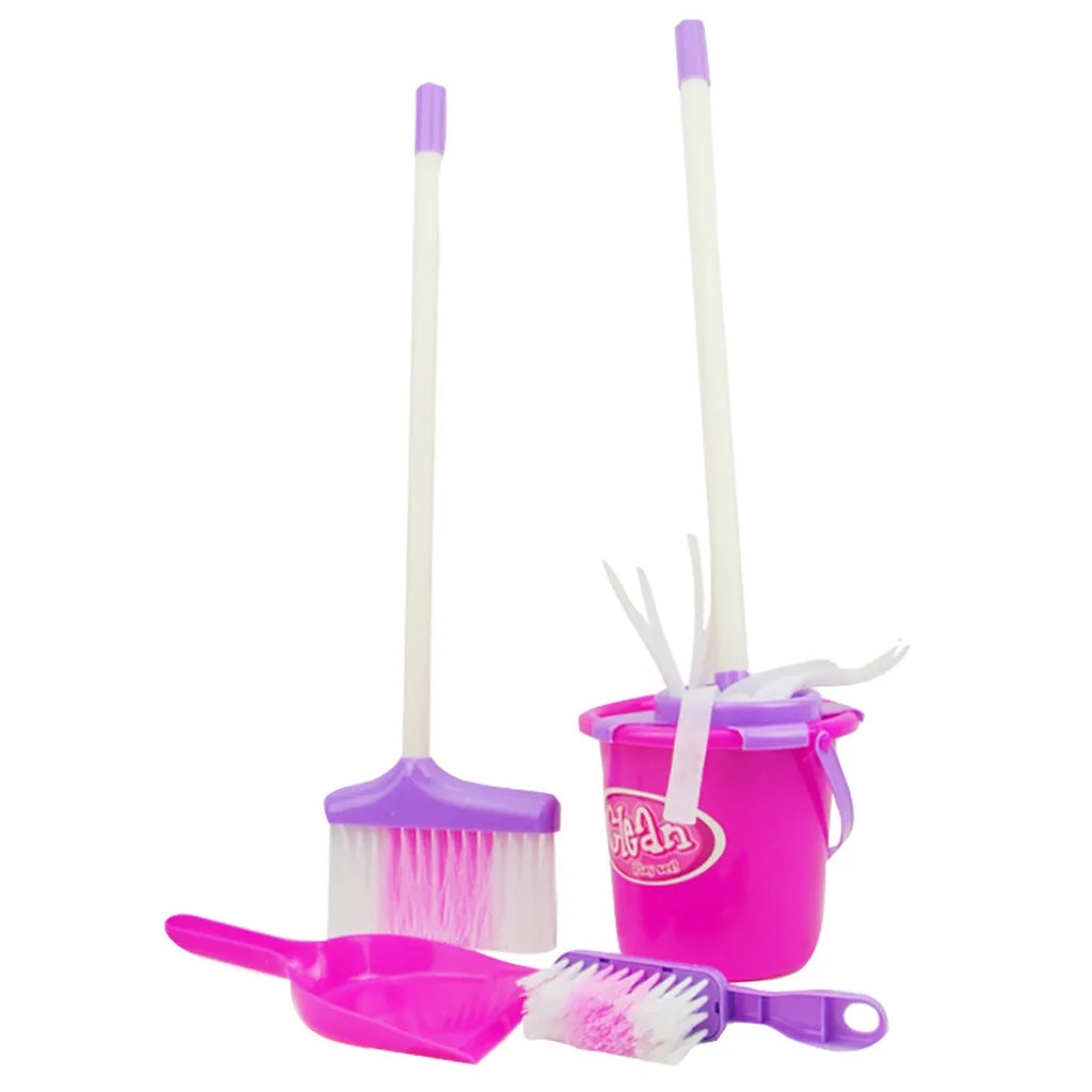 Children Pretend Role Play Kids Household Cleaning Set Pretended Broom Dustpan Brush Toy Play Game Kids Educational Toys C50