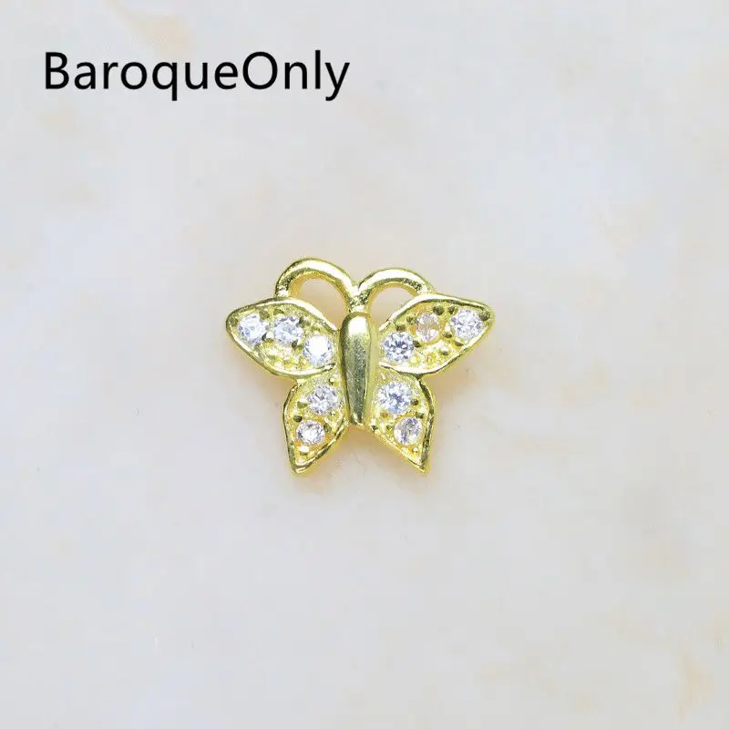 Baroqueonly 925 Серебряный Мульти-Размер Бабочка/цветок/рыбий глаз для покрытия жемчуг дефект, кулон Голова для Diy ювелирное A2