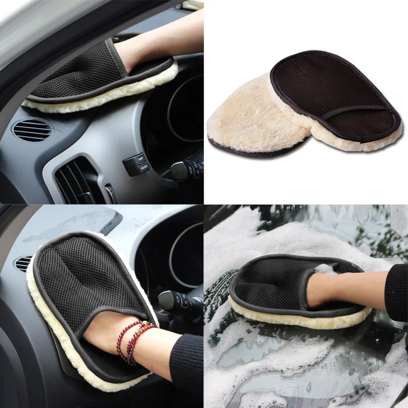 

Furniture Glass Dust Household Gloves Coral Fleece Velvet Cleaning Sponge Cloth Cleaner Washer Waterproof Car Wash Gloves