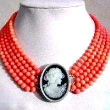 Коралловое изысканное ожерелье из красного коралла хорошее свадебное каменное колье, свадебные украшения кристалл женщин