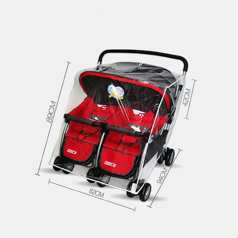Прозрачный дождевик для коляски, водонепроницаемые аксессуары для коляски, защита от ветра и пыли для детей, прогулочные коляски для близнецов, дождевик