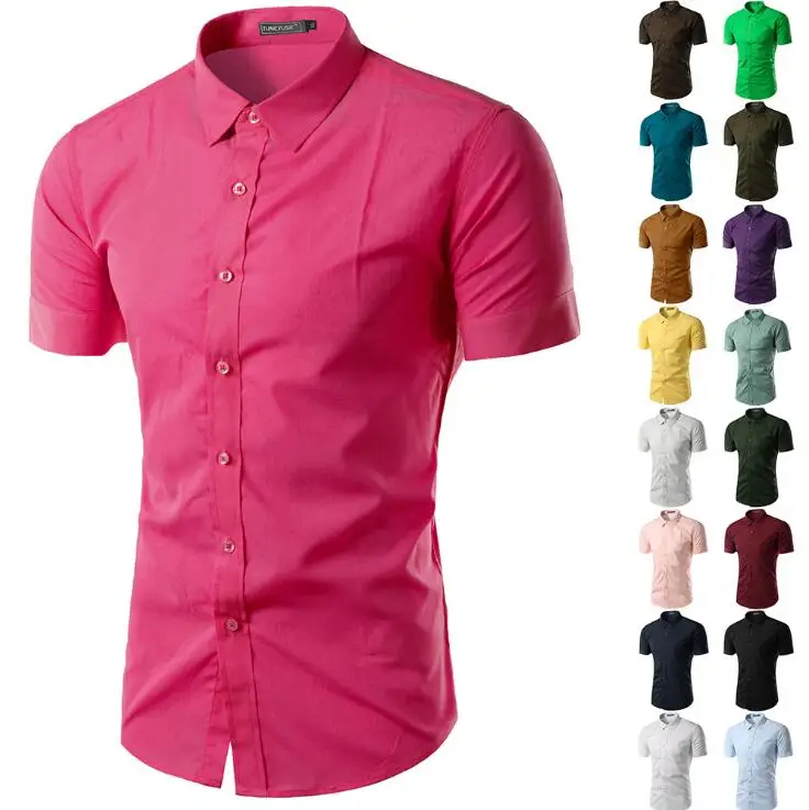 الرجال قصيرة الأكمام قميص سليم صالح Camisa الاجتماعية الغمد قميص أوم 2019 جديد الصيف الرجال بلون قمصان رسمية 6537 الرجال قصيرة الأكمام قميص سليم صالح Camisa الاجتماعية الغمد قميص أوم 2019 جديد الصيف الرجال بلون قمصان رسمية 6537