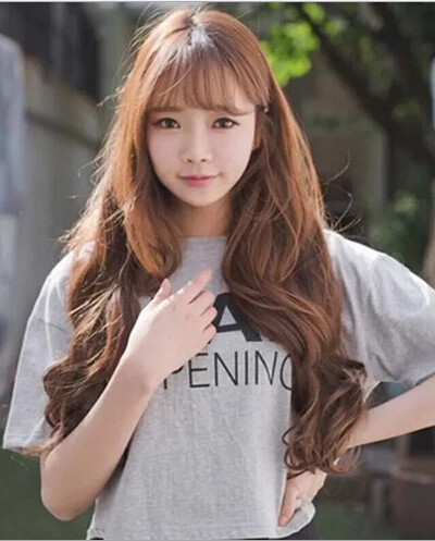韓国女性長い かつら大ボリューム空気薄い女の子前髪ふわふわ ヘア耐熱レディース かつら Wig Anime Wig Blackwig Display Aliexpress