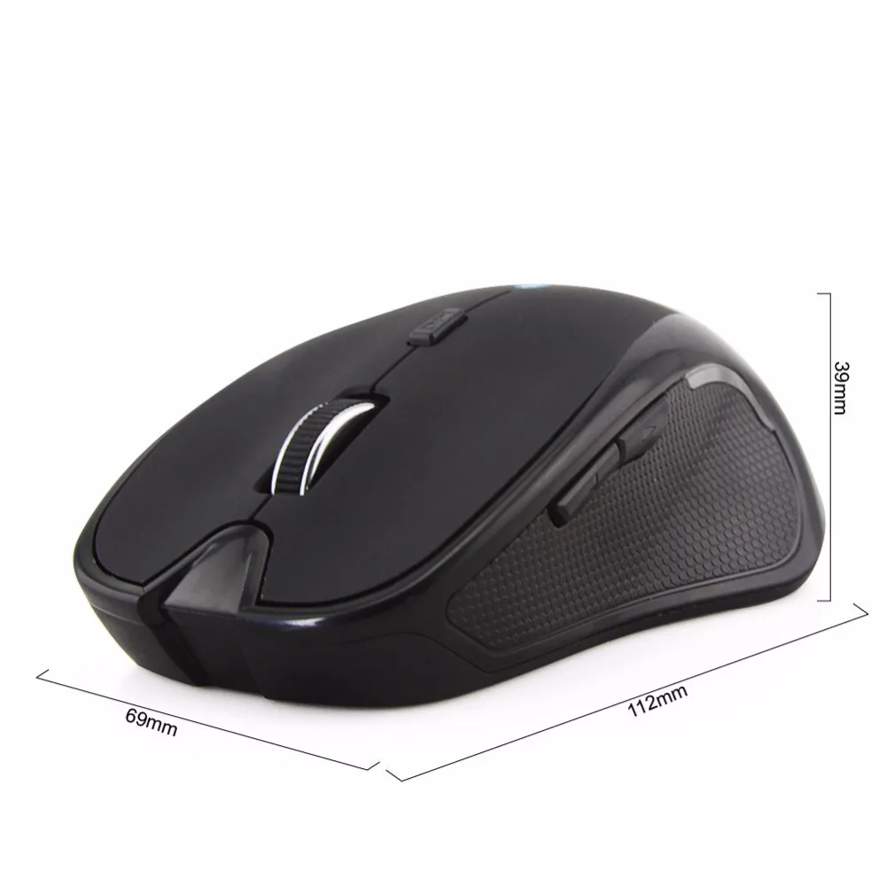 Wireless mouse 1600DPI 6 Buttons Adjustable Receiver Optical Computer Mouse BT 5.2 Ergonomic Mice For mi pad 4 gaming mouse for large hands