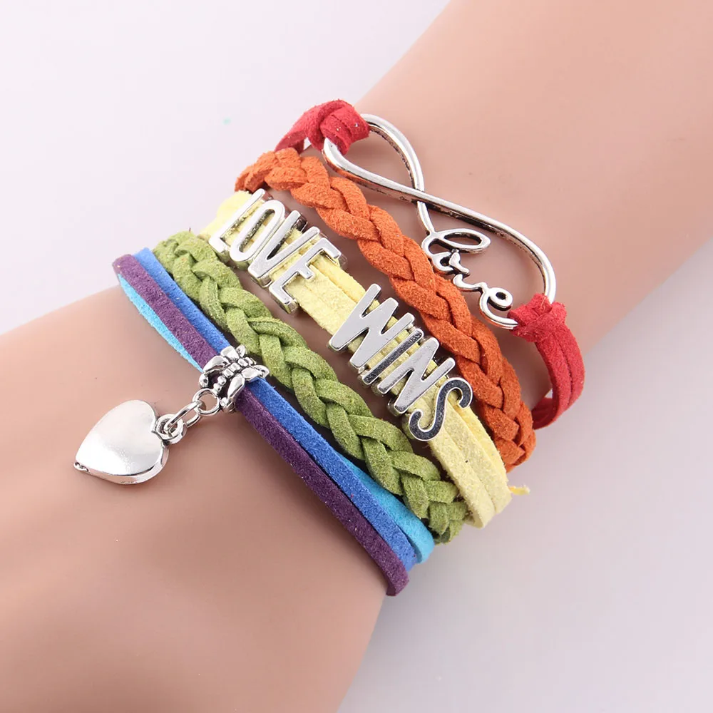 Браслет с подвеской в виде сердца для мужчин и женщин|infinity love|lgbt braceletmen bracelet |