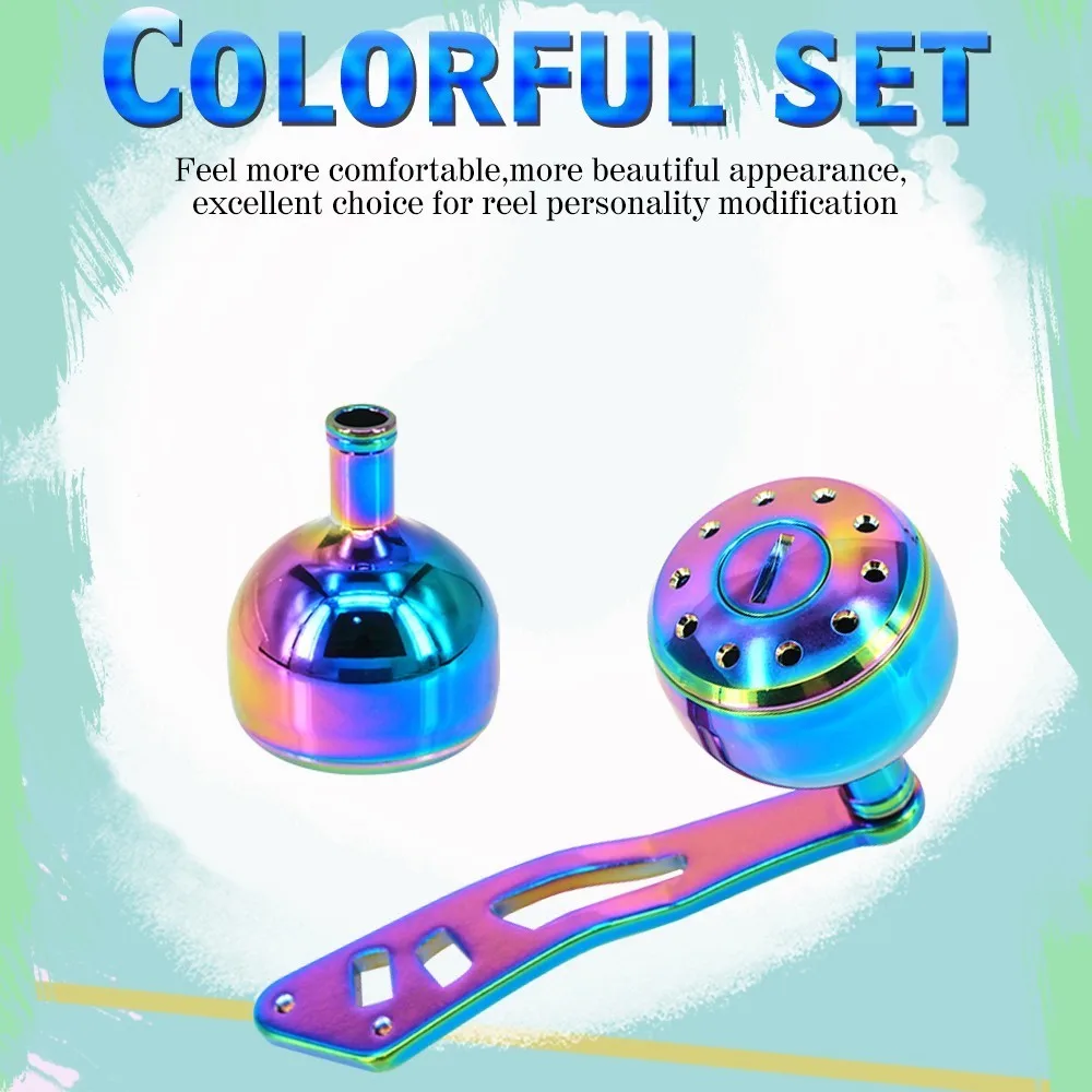 

DIY Fishing Reels Rocker Arm Set Drum Lure Drip Wheel Refit Colorful Chameleon Metal Handle Grip Knob For Shimano/Daiwa/Abu Reel