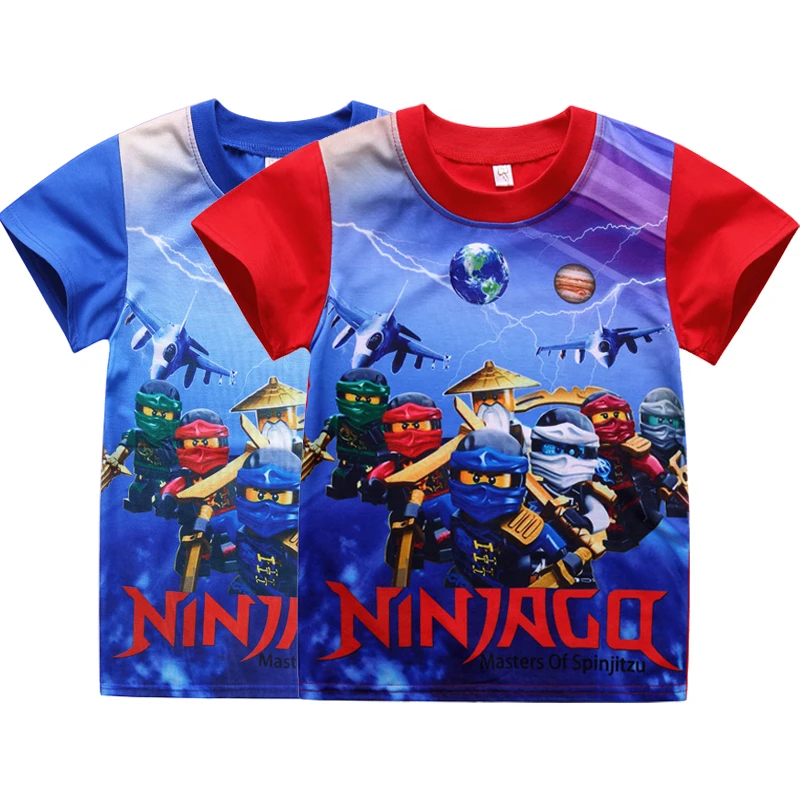 Футболка для мальчиков и девочек Ninjago летняя детская одежда из хлопка футболки