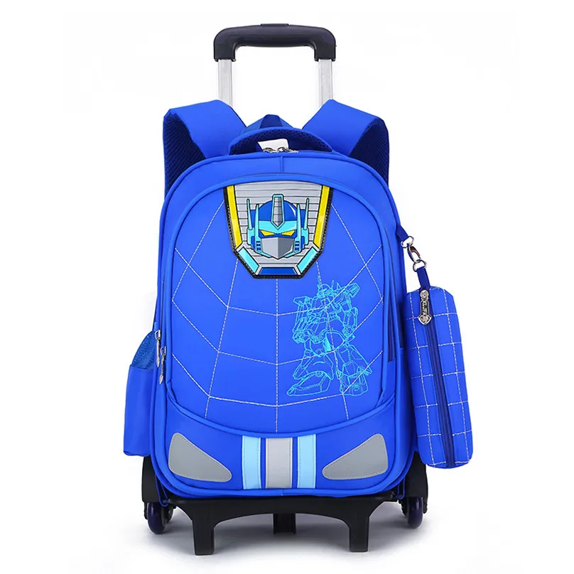 Cartoon trolley school bag for teenager waterproof Schoolbags for boys