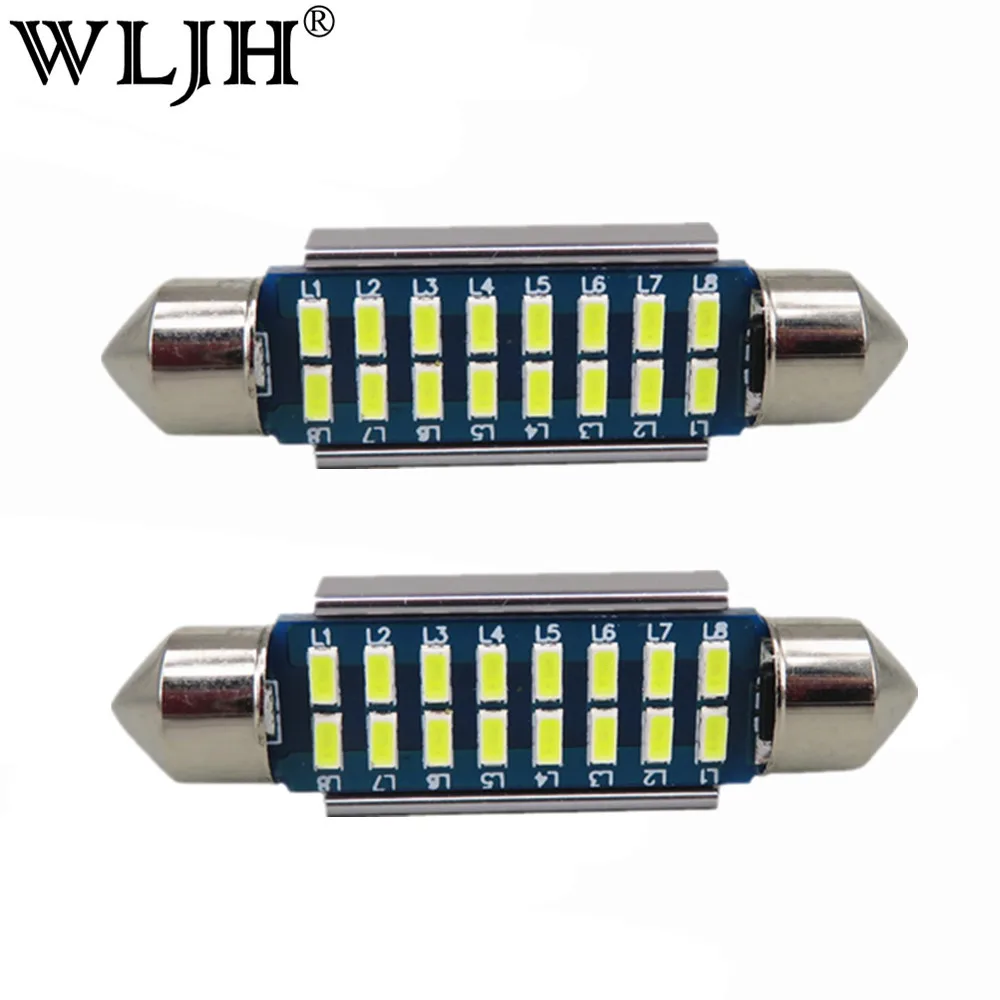 WLJH 2x Canbus Светодиодная гирлянда 31 мм 36 мм 39 мм 42 мм SV8, 5 C10W C5W Led 3014 SMD 12 В лампа освещения автомобиля Купол лампы номерного знака