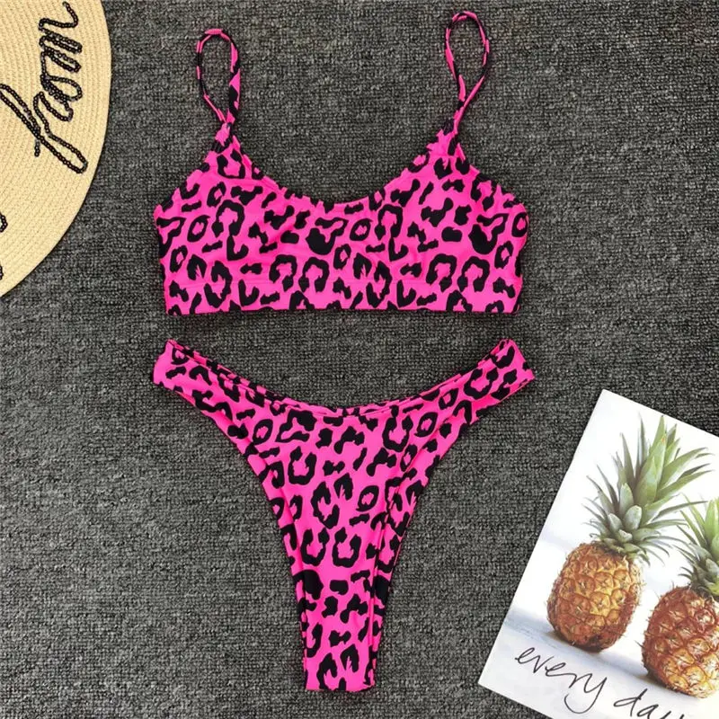 

2019 Women Bikini Push Up Swimsuit Padded Swimwear Leopard Swimming Suit Snakeskin Bikini Set Summer Bathing Suit Beachwear