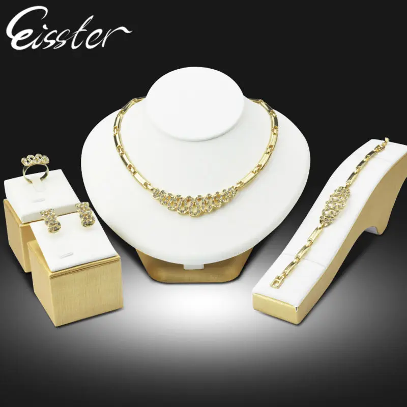 Eisster Women's African Beads Jewelry Sets Women Wedding Set 2017 New Ethiopian Gold Color Crystal Bridal Sieraden | Украшения и