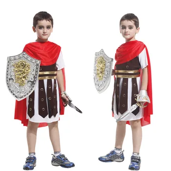 

Kids Boys Spartan Knight Soldier Roman Warrior Costume Halloween Christmas Masquerade Party Fancy Dress Children Cosplay Clothes