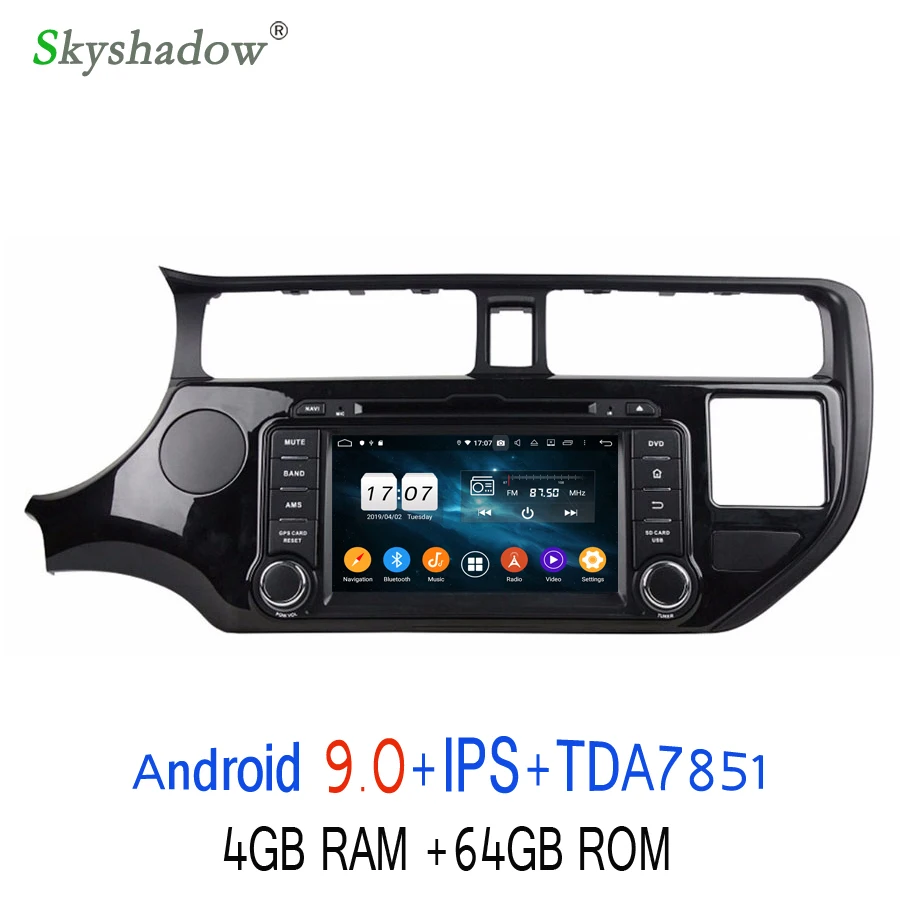 TDA7851 DSP Android 9,0 для kia K3 RIO 2011 2012 Восьмиядерный 64 Гб rom автомобильный dvd-плеер Bluetooth 4,2 Wifi gps ГЛОНАСС карта RDS радио